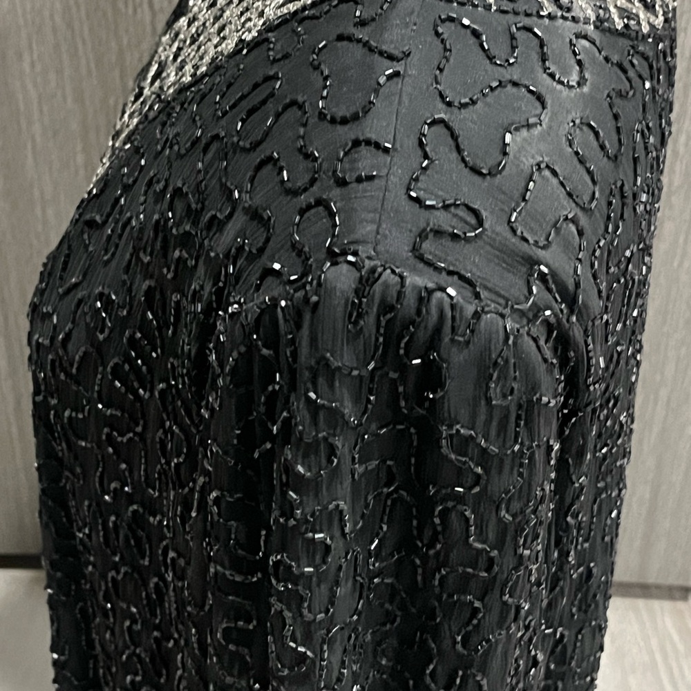 Black Beaded Open Front Jacket.  Christian Dior - Picture 3 of 9
